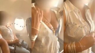 Istri India Nekat Pamer Tetek Di Pesawat Umum, Bikin Penumpang Makin Panas.