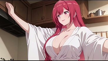 Anak Tiri Pulang Cepet, Lihat Istri Bokap Masak Pake Baju Tipis. Kureha Enomoto Cosplay Mesum (ai-generated)